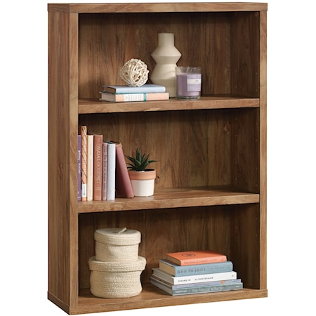 Transitional 3-Shelf Bookcase with Adjustable Shelves