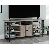Rustic Entertainment Credenza with Open Shelf Storage
