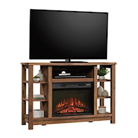 Rustic Fireplace TV Stand Credenza  with Open Shelf Storage