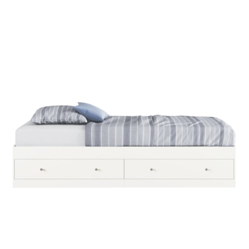 Farmhouse Twin Bed Frame with Side Storage Drawers