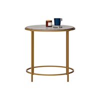 Int Lux Side Table Round Deco Stone