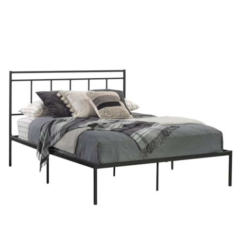 Industrial Queen Platform Bed with Metal Framing