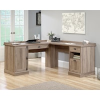 Contemporary Double Pedestal L-Desk with File Drawer