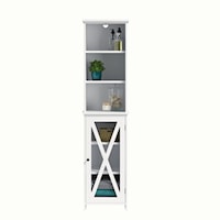 Farmhouse Bathroom Linen Storage Tower with Open Shelving