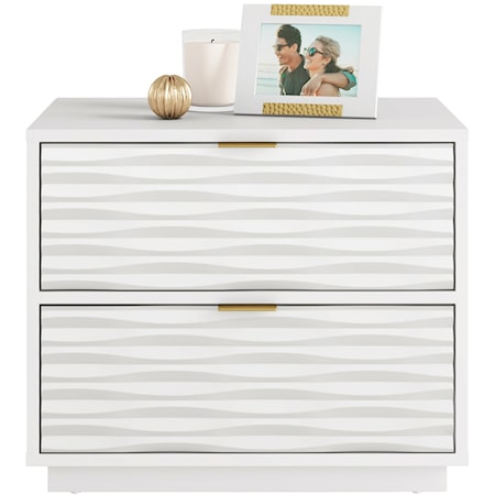 Contemporary Two-Drawer Side Table with Easy-Glide Drawers