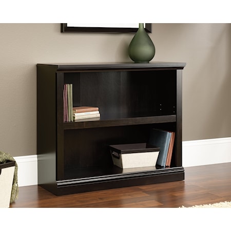 Transitional 2-Shelf Bookcase with Adjustable Shelf