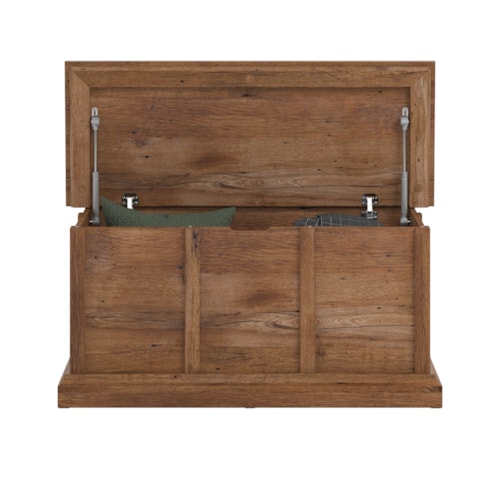 Cottage Coffee Table with Two Storage Sections Beneath Split Top