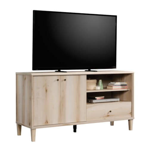 Cottage TV & Entertainment Credenza with Open Shelf Storage