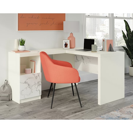 Contemporary L-Shaped Desk with File Drawer