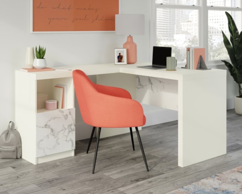 Contemporary L-Shaped Desk with File Drawer