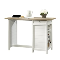 Farmhouse Counter Height Multi-Purpose Work Table/Desk with Rack Storage Shelves