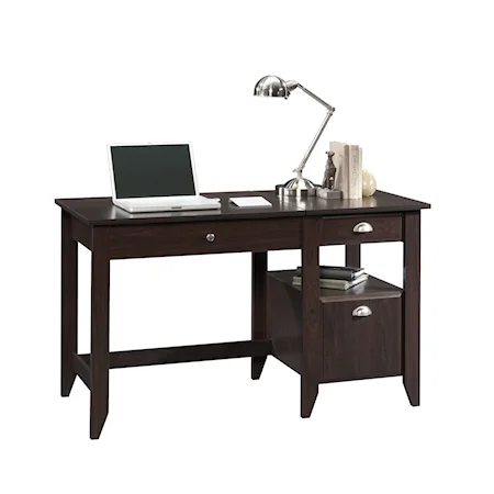 Transitional Two-Drawer Lift-Top Desk with File Drawer