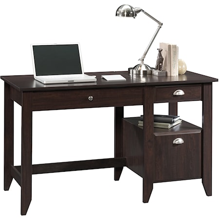 Transitional Two-Drawer Lift-Top Desk with File Drawer