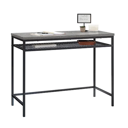 Industrial Writing Desk with Open Shelf Storage