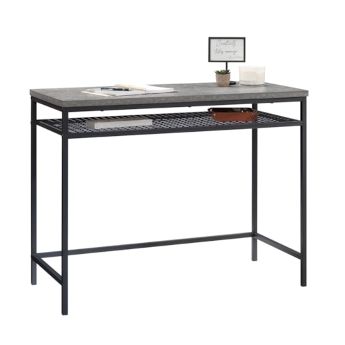 Industrial Writing Desk with Open Shelf Storage