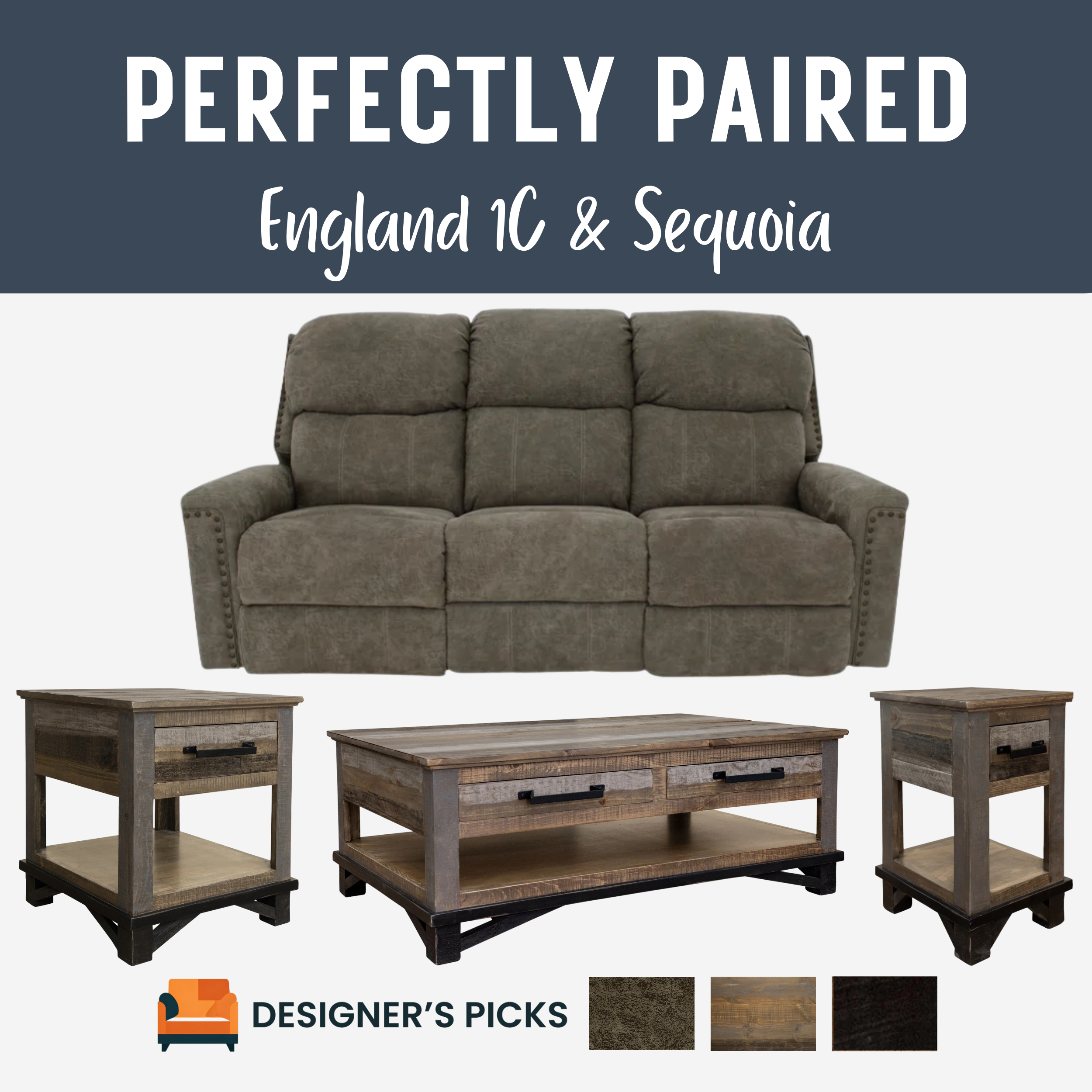 Double Reclining Sofa w/ Power Tilt Headrest