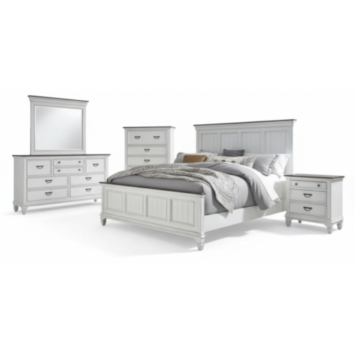 Cottage 5-Piece King Bedroom Group with Bead Molding