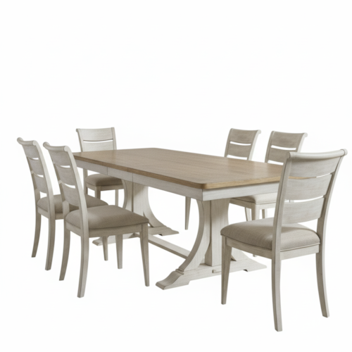 Farmhouse 7-Piece Trestle Table Set