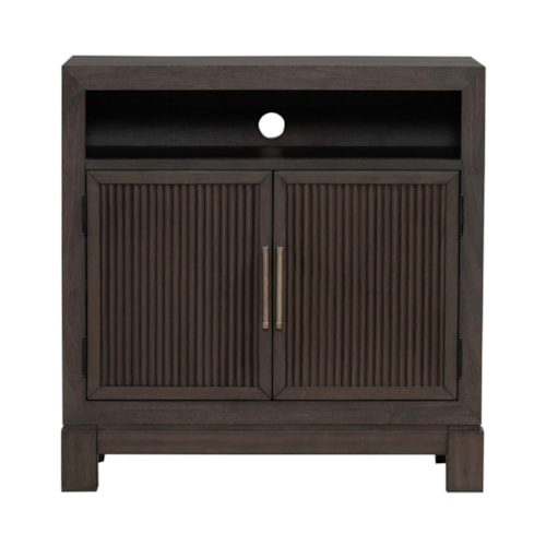 Contemporary 2-Door Bedside Chest with USB Ports