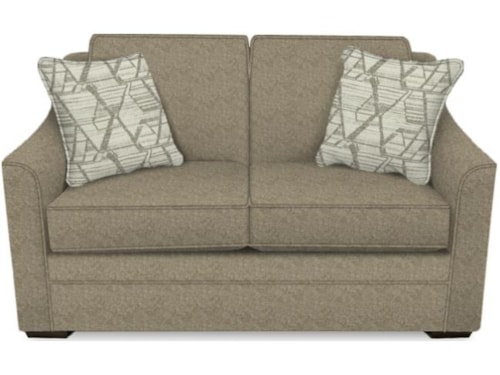 Transitional Loveseat with Sloped Arms