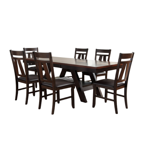 Transitional 7-Piece Rectangular Table Set