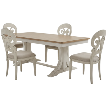 5-Piece Trestle Table Set