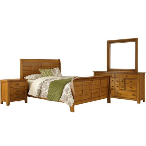 Rustic 4-Piece California King Bedroom Group with Nightstand