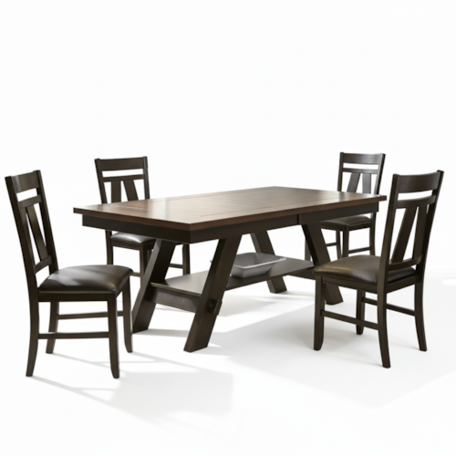 Transitional 5-Piece Rectangular Table Set