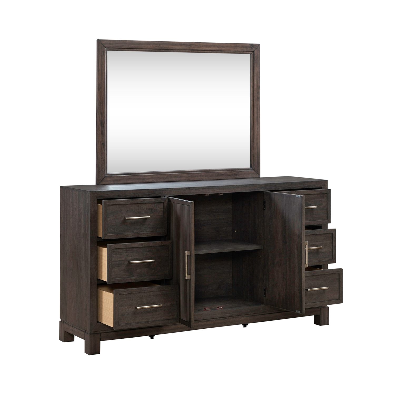 Dresser and Mirror Set