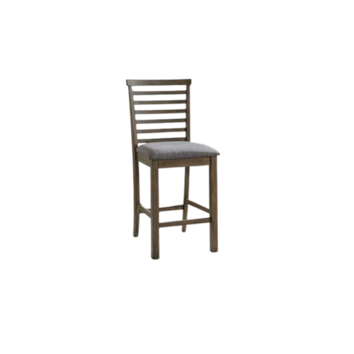 Transitional Upholstered Ladder Back Counter Chair with Nylon Chair Glides