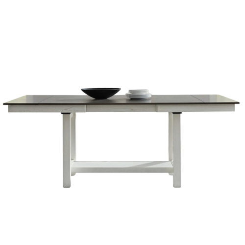 Transitional Gathering Trestle Table with Two 14" Refractory Leaves