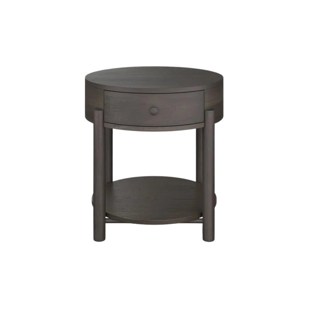 Single Drawer Round End Table