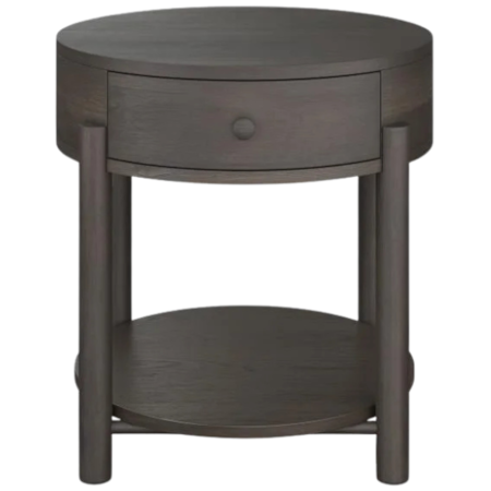 Single Drawer Round End Table