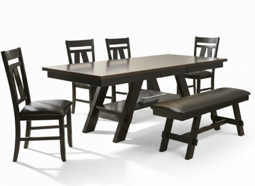 Transitional 6-Piece Rectangular Table Set