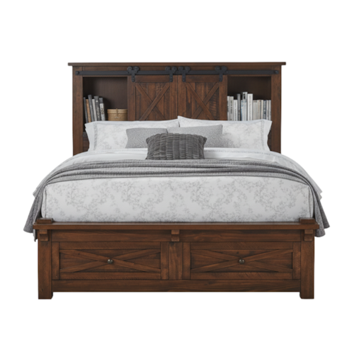 Fennel King Bed with Footboard Bench and Drawers