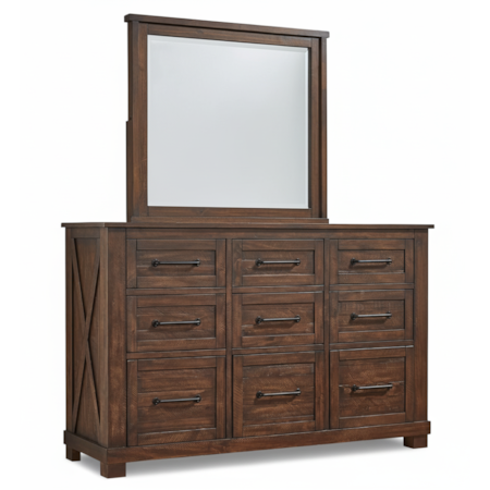 9-Drawer Dresser and Mirror Set