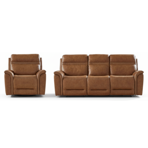 Transitional Power Reclining Sofa and Recliner Set