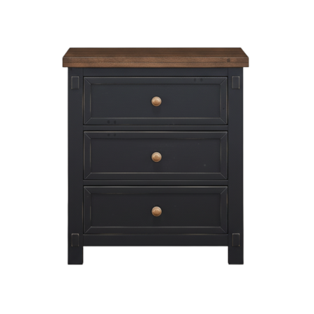 3-Drawer Two-Tone Nightstand