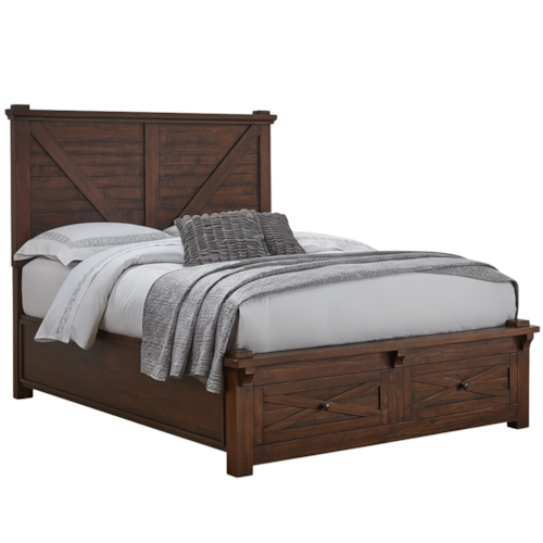Fennel Queen Bed with Footboard Bench and Drawers
