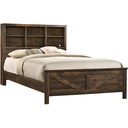 RUSTIC OAK QUEEN BED |