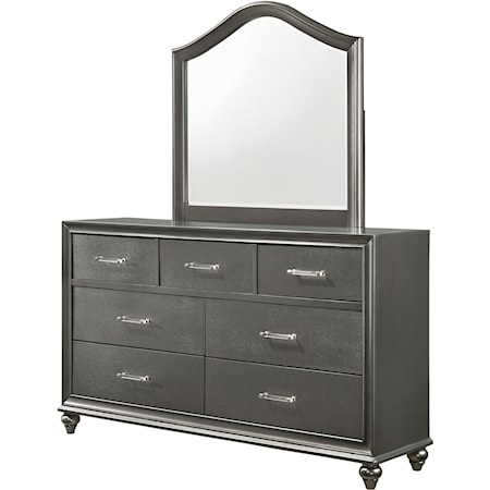 Glam Dresser & Mirror Set
