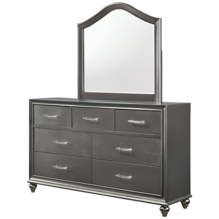 Glam Dresser & Mirror Set