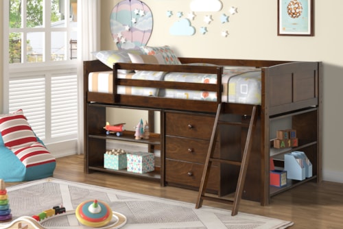 Casual Loft Bed with Storage