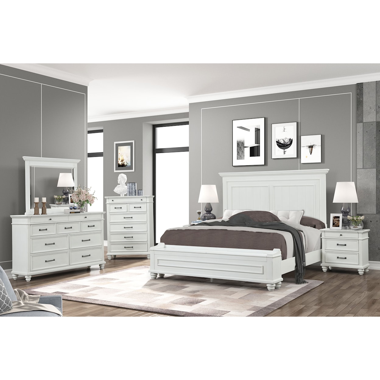 Alex's Furniture 8465A King Panel Storage Bed