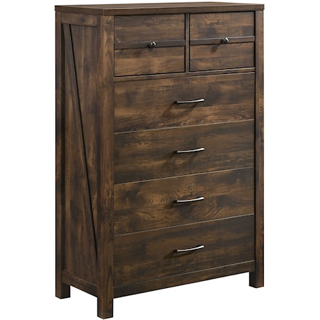 RUSTIC OAK 5 DRAWER CHEST |