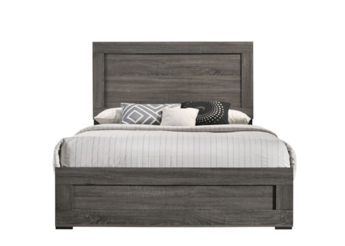 Contemporary Grey Queen Panel Bed