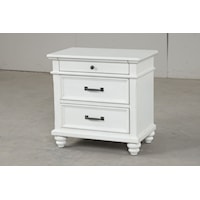 Cottage 3-Drawer Nightstand with Full Extension Drawer Glides