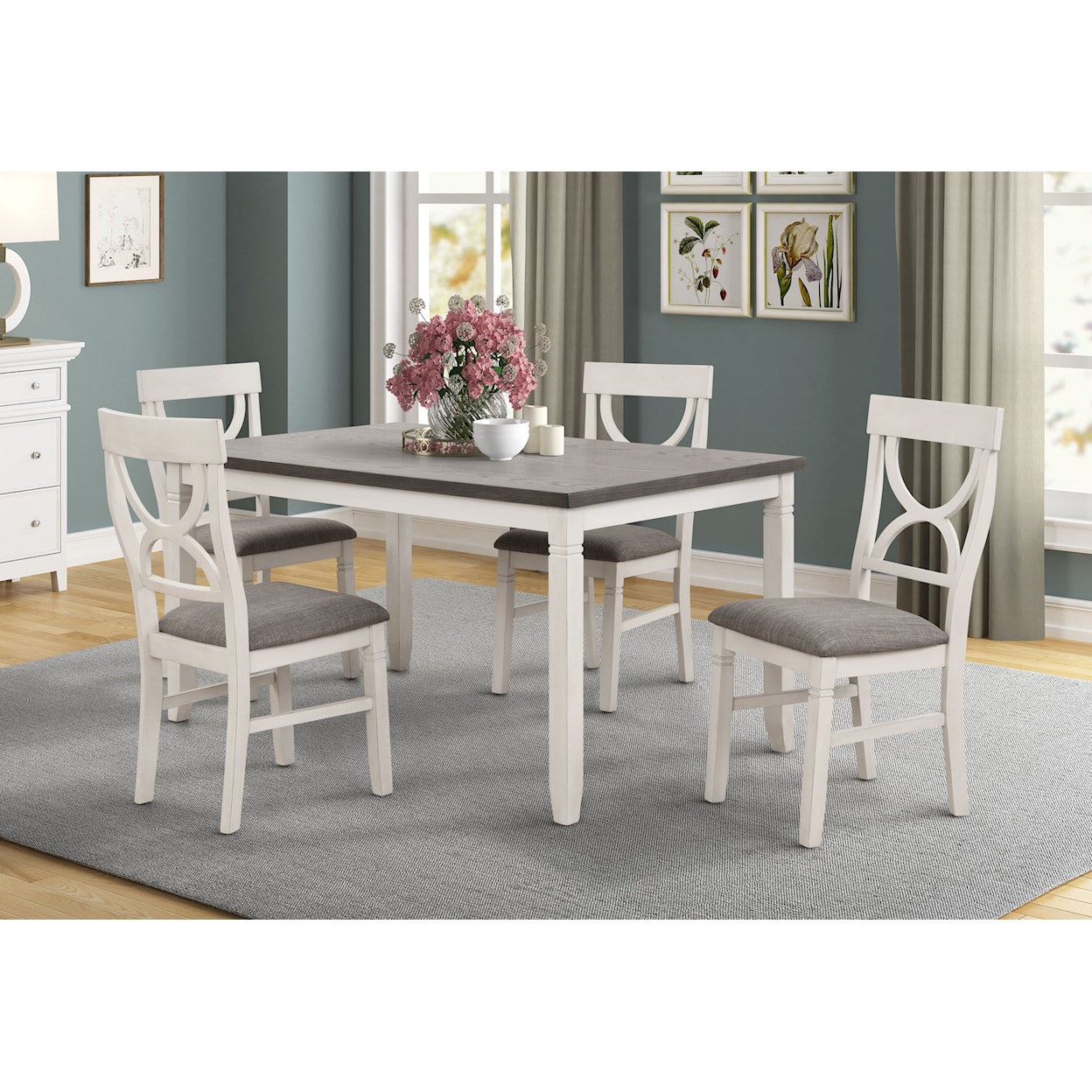 Lifestyle 8615D Dining Table & 4 Side Chairs