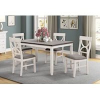 Transitional Dining Table & 4 Side Chairs