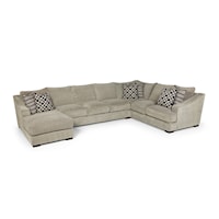 Casual Three Piece Sectional Sofa with Deep Seats